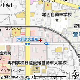 愛媛県松山市六軒家町4-13周辺の地図