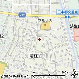 愛媛県松山市清住周辺の地図