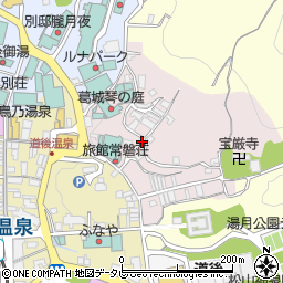 愛媛県松山市道後湯月町周辺の地図