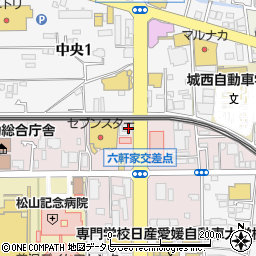 愛媛県松山市六軒家町4-50周辺の地図
