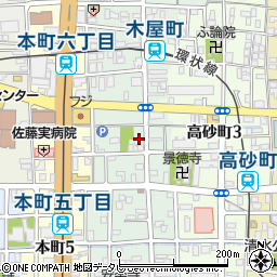愛媛県松山市木屋町周辺の地図