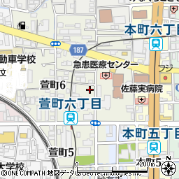 タイムズ松山萱町駐車場周辺の地図