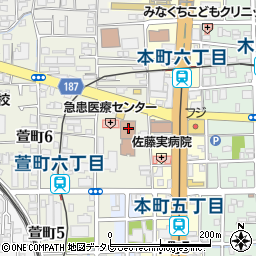 松山市役所保健福祉部　松山市保健所・健康づくり推進課・健康相談窓口周辺の地図