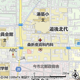 愛媛県松山市道後北代周辺の地図