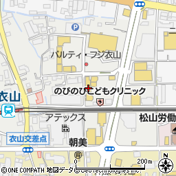 伊予銀行パルティ・フジ衣山 ＡＴＭ周辺の地図