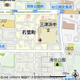 愛媛県松山市若葉町周辺の地図