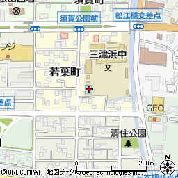 愛媛県松山市若葉町周辺の地図