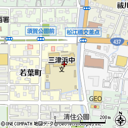 松山市立三津浜中学校周辺の地図