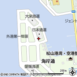 愛媛県松山市海岸通周辺の地図