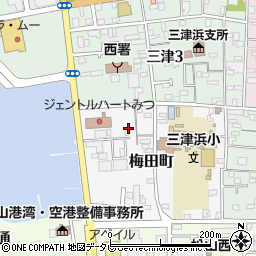 愛媛県松山市梅田町周辺の地図