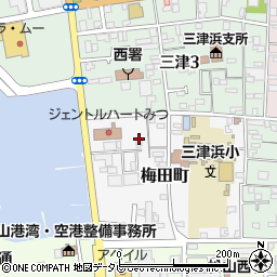 愛媛県松山市梅田町周辺の地図