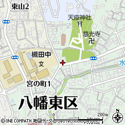 八幡高槻郵便局周辺の地図