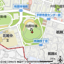 北九州市立桃園球場周辺の地図