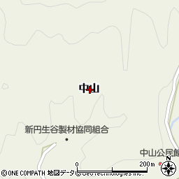 徳島県那賀郡那賀町中山周辺の地図