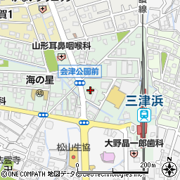 ローソン松山会津店周辺の地図