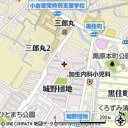 福岡県北九州市小倉北区城野団地周辺の地図