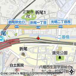 北九州市営　折尾駅東自転車駐車場周辺の地図