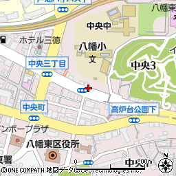 福岡県北九州市八幡東区中央周辺の地図