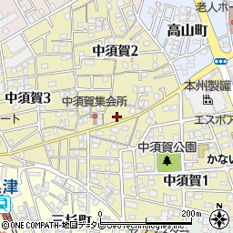 愛媛県松山市中須賀周辺の地図