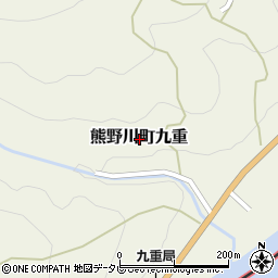 和歌山県新宮市熊野川町九重周辺の地図