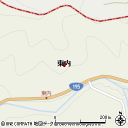 徳島県那賀郡那賀町中山東内周辺の地図