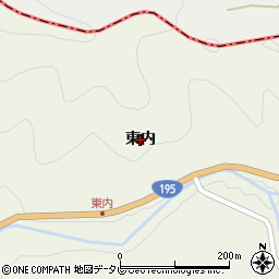徳島県那賀町（那賀郡）中山（東内）周辺の地図