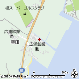 広浦鉱業株式会社　橘鉱業所周辺の地図