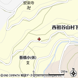 徳島県三好市西祖谷山村下吾橋161周辺の地図