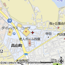 愛媛県松山市高山町周辺の地図