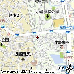 小倉北警察署足原交番庁舎周辺の地図