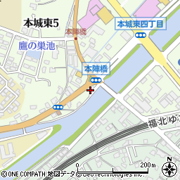 カギの１１９番青柳錠前センター　本城・黒崎店周辺の地図