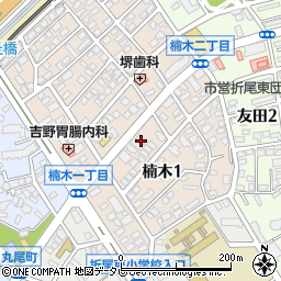 折尾記念館周辺の地図