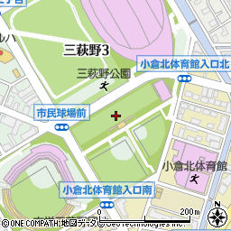 三萩野庭球場周辺の地図