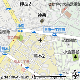小倉熊本郵便局周辺の地図