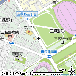 福岡県北九州市小倉北区三萩野周辺の地図