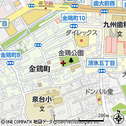 福岡県北九州市小倉北区金鶏町4周辺の地図