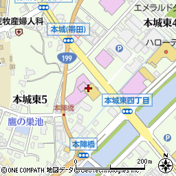 あけぼの食堂 本城店周辺の地図