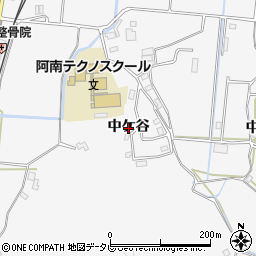 徳島県阿南市桑野町（中ケ谷）周辺の地図