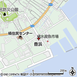 徳島県阿南市橘町豊浜周辺の地図
