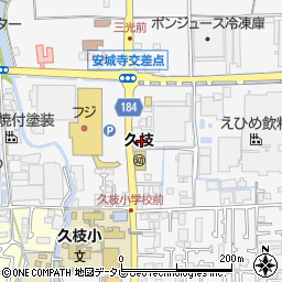 愛媛県松山市安城寺町216周辺の地図