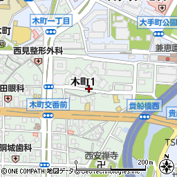 〒803-0851 福岡県北九州市小倉北区木町の地図