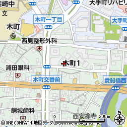 福岡県住宅供給公社クラシオン木町２５周辺の地図