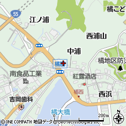 徳島県阿南市橘町中浦周辺の地図