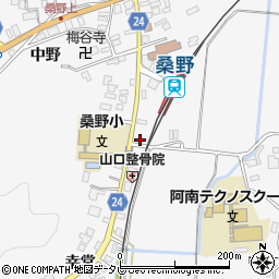 徳島県阿南市桑野町岡元周辺の地図