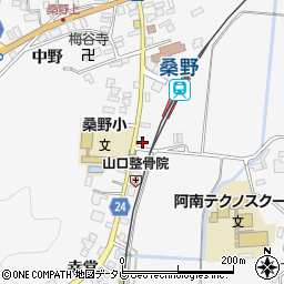 徳島県阿南市桑野町（岡元）周辺の地図
