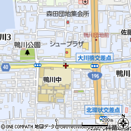 愛媛県松山市鴨川周辺の地図