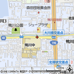 愛媛県松山市鴨川周辺の地図