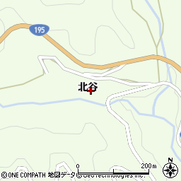 徳島県阿南市山口町（北谷）周辺の地図