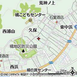 徳島県阿南市橘町久保周辺の地図
