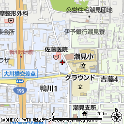 松山鴨川郵便局周辺の地図
